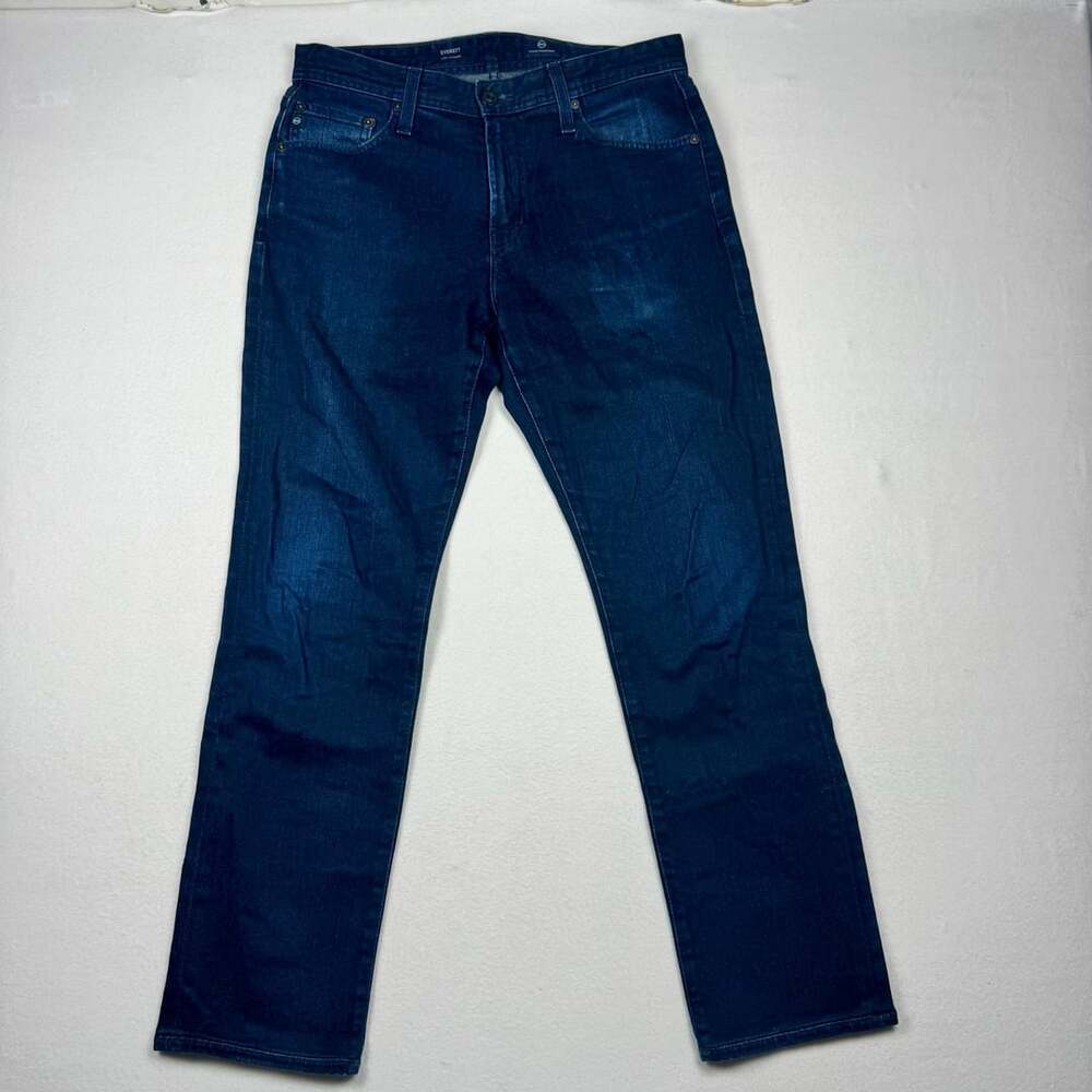 AG Adriano Goldschmied Everett Slim Straight Jeans Size 30x34 Blue Denim